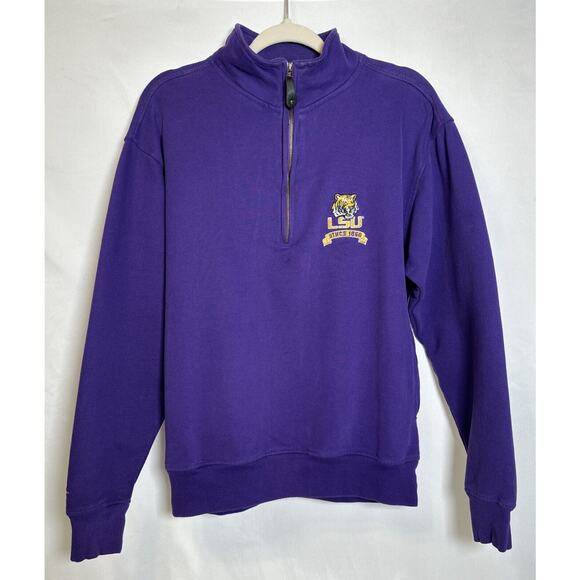 Vintage LSU Tigers Quarter Zip By PRESSBOX Size Medium - Picture 1 of 8